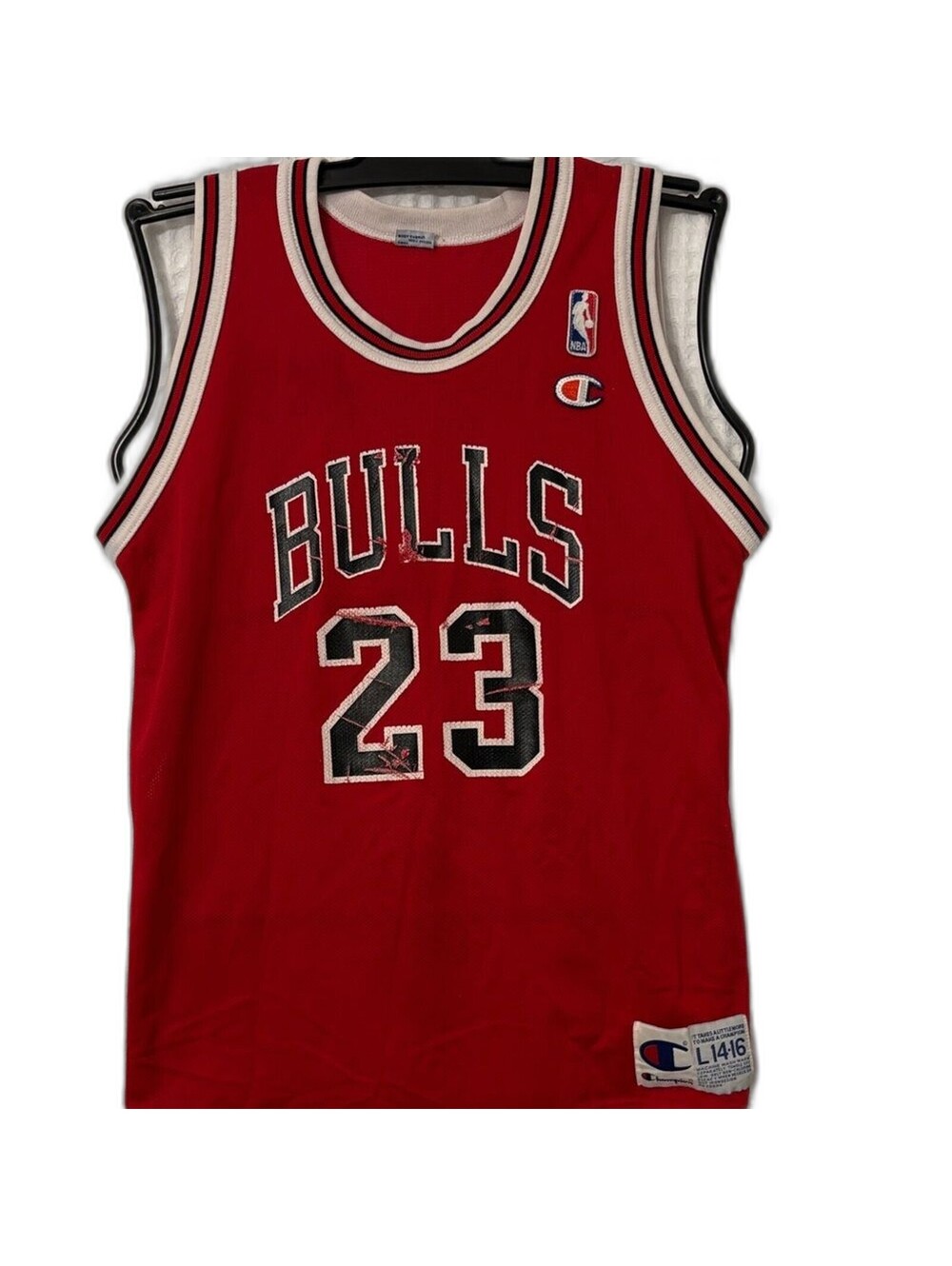 Champion Chicago Bulls Jordan Jersey see blemishes in pictures
